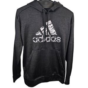 Adidas Climawarm Hoodie Large Graphic Logo Thumbholes Women's Size XL EUC